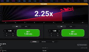 Aviator crash game interface showing the crash point indicator and multiplier graph on a dark blue background with a red plane icon